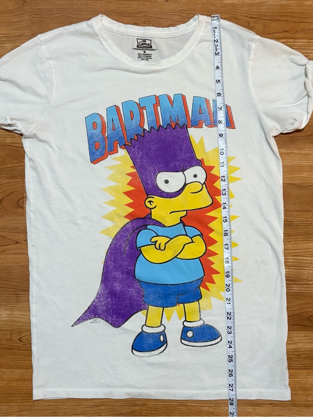 Vintage Bartman Simpsons T-Shirt Bart Simpson Medium Rolled Sleeves - Picture 4 of 6